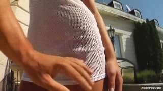 Pam é uma loira gostosa sendo fodida em POV