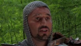 Dois cavaleiros a curtir com uma prisoneira