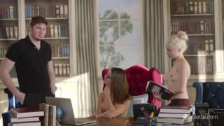 Orgía rica com duas putas da universidade